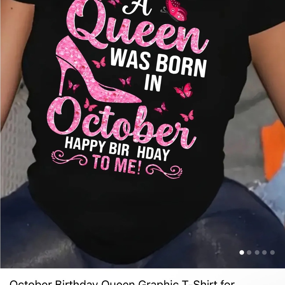 Black Graphic T-Shirt with Pink Accents